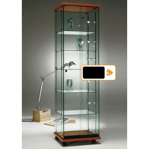 Vitrine Floatline Volglas Elegance 5 Z zwart zonder verlichting