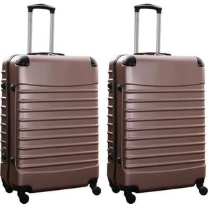 Kofferset 2 delige ABS groot - met cijferslot - 95 liter - rose goud