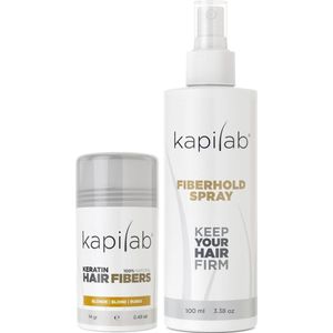 Kapilab Hair Fibers Voordeelset 14 gram - Blond - Keratine haarvezels verbergen haaruitval - Direct meer haar
