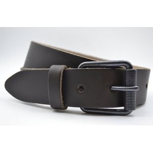 riemen - 4 cm bruine riem - maat 115 totale lengte riem 130 cm - splitleer - Heren riem / dames riem - bruine jeansriem met zwarte gesp  .nl