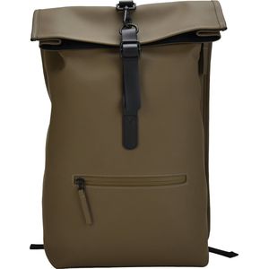 Laptop Rugtas Taupe - Rolltop - 14.5 inch Laptopvak - 17 Liter - Werktas/Rugzak - Laptoptas - Backpack