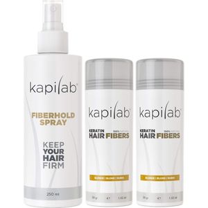 Kapilab Hair Fibers Voordeelset 58 gram - Blond - Natuurlijke haarvezels verbergen haaruitval - Direct voller haar