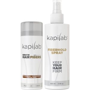 Kapilab Hair Fibers Voordeelset 29 gram - Middenbruin - Keratine Haarvezels voor direct voller haar - 100% natuurlijk - Gemaakt in Europa