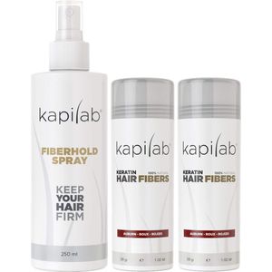 Kapilab Hair Fibers Voordeelset 58 gram - Kastanjebruin - Natuurlijke haarvezels verbergen haaruitval - Direct voller haar