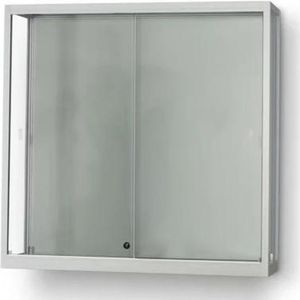 Vitrine Trendline Essential Wall 1000A kleur aluminium zonder verlichting