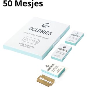 Oceonics Safety Razor scheermesjes navulling (50 mesjes) | Safety Razor blades | Brievenbusverpakking | Mesjes met 2 snijkanten dus dubbel zo lang gebruik | Zero Waste