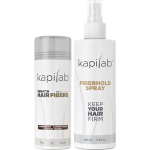 Kapilab Hair Fibers Voordeelset 29 gram - Donkerbruin - Keratine Haarvezels voor direct voller haar - 100% natuurlijk - Gemaakt in Europa