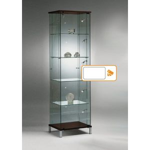 Vitrine Floatline Volglas Cubic 48RVW kleur wit met led staafverlichting