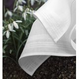 Swan 12 stuks De Luxe Heren zakdoeken - Wit - 46