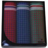 Swan 3 stuks Heren zakdoeken Uni Donker - 40 - Blauw