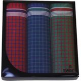 Swan 3 stuks Heren zakdoeken Uni Donker - 40 - Blauw