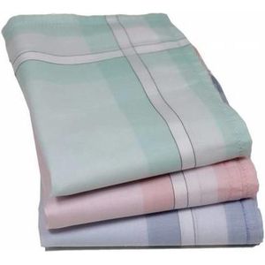 Tiseco 12 Stuks Dames zakdoeken - Big Stripe - 30 - Blauw