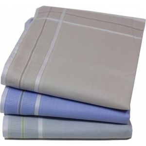 Tiseco - Ines Design - Zakdoeken - Grijs/Blauw/Beige - 12 Stuks - 35x35 cm