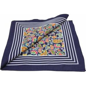 Boeren zakdoek Paisley donkerblauw 55 x 55 cm - HRBZ30