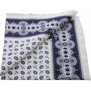 Van Gelderen boerenzakdoek Koffieboon - 55x55 cm - Zakdoeken katoen - Donkerblauwe zakdoeken