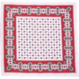 Boeren zakdoek Koffieboon rood 55 x 55 cm - HRBZ40 - Wit