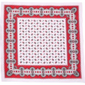 Boeren zakdoek Koffieboon rood 55 x 55 cm - HRBZ40 - Wit