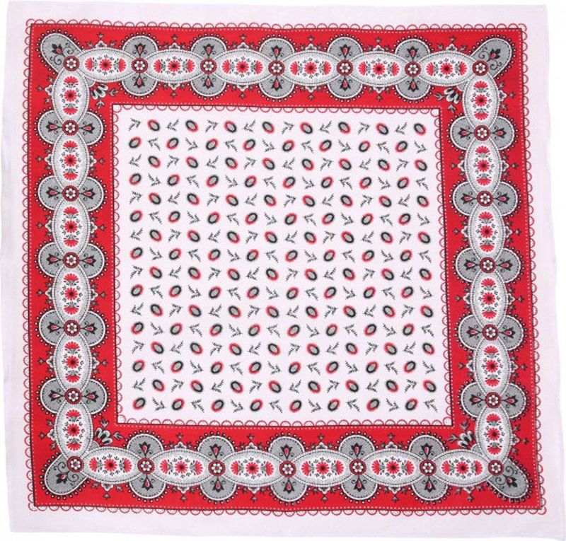 Boeren zakdoek Koffieboon rood 55 x 55 cm - HRBZ40 - Wit