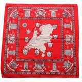 Boerenzakdoek rood Nederland - 55 x 55 cm - Zakdoeken katoen - Zakdoek aan beide zijden bedrukt