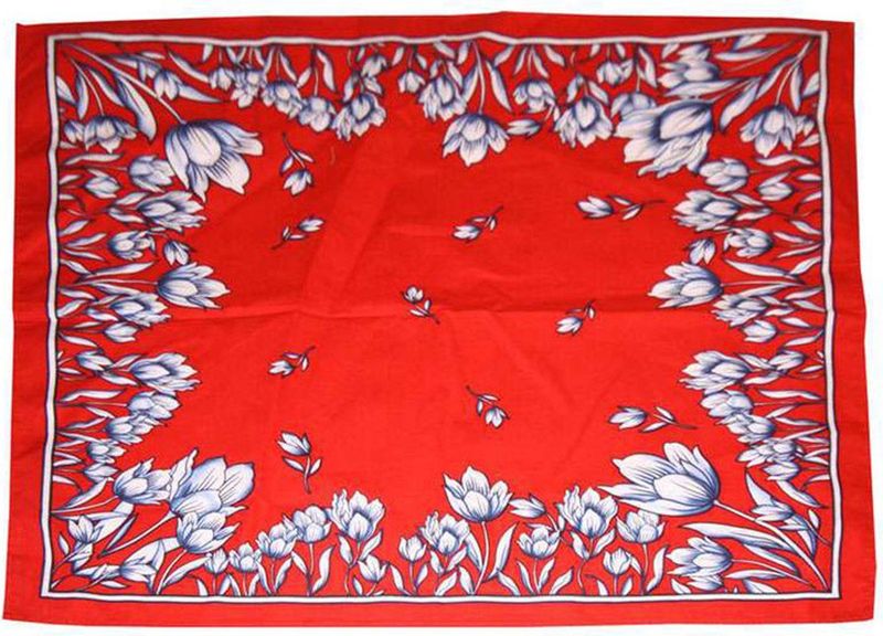 Boerenzakdoek - Tulpen Motief - 100% Katoen - 55 x 55 cm