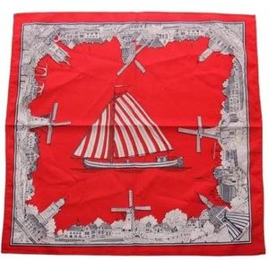 Boerenzakdoek Oud Nederland - 54 x 54 cm - Zakdoeken rood - Zakdoeken katoen - Zakdoek aan beide zijden bedrukt
