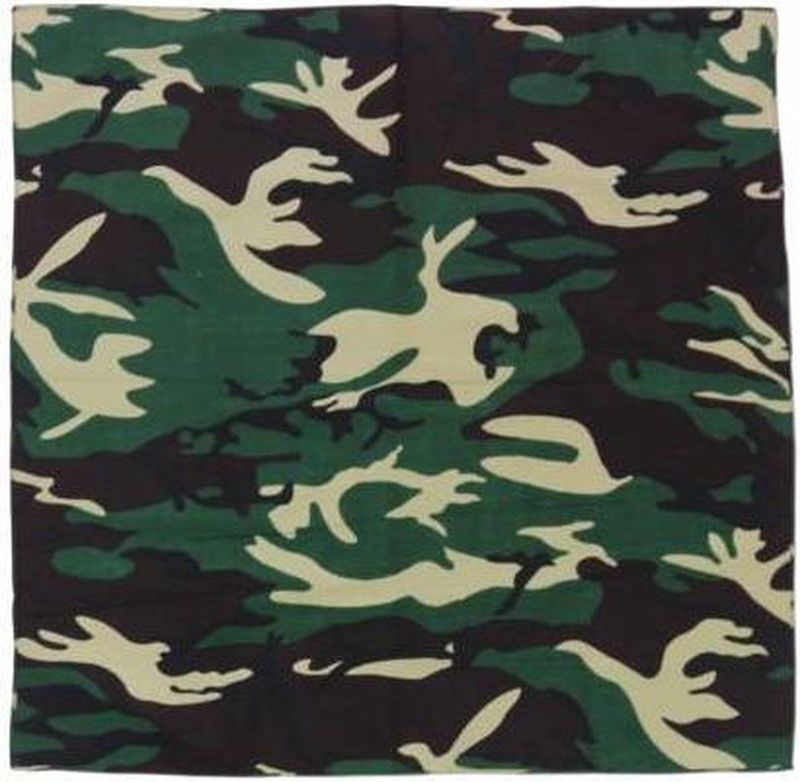 Zakdoek Leger print 54x54 cm - 54 - Groen