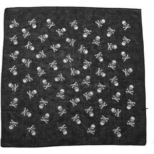 Zakdoek Piraat print 54x54 cm - 54 - Zwart