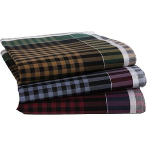 Swan - Heren Zakdoeken - Ruit Donker - Katoenen Stoffen Zakdoeken - 12 Stuks - Blauw