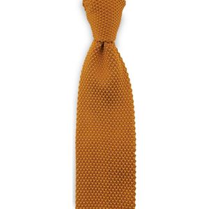 Sir Redman - gebreide stropdas - cognac - polyester