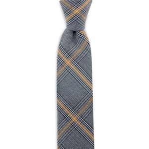 Sir Redman - stropdas - Graham - geweven polyester - marineblauw / ecru / oker