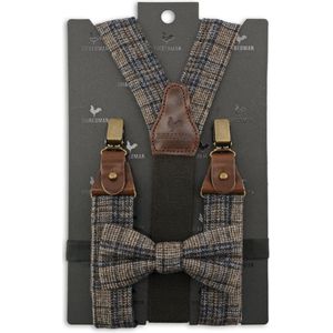 Sir Redman - Bretels met strik - bretels combi pack Daniel Tweed - bruin / blauw / wit