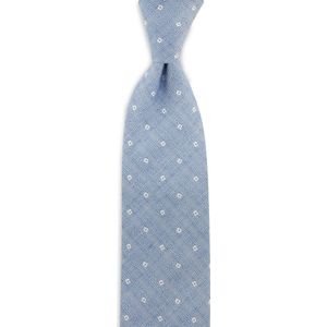 Sir Redman - stropdas - Bridal Blossom blauw - katoen mix - lichtblauw / wit