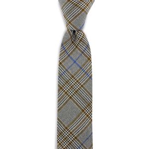 Sir Redman - stropdas - Alistair - geweven polyester - zwart / ecru / bruin / blauw