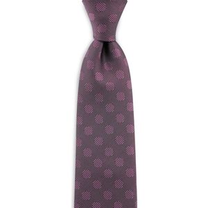 Sir Redman - stropdas - Dressed Big Dot bordeaux - geweven polyester Microfill - bordeauxrood / grijs