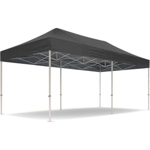Easy up partytent 3x6m - Professional | PVC gecoat polyester - Zwart