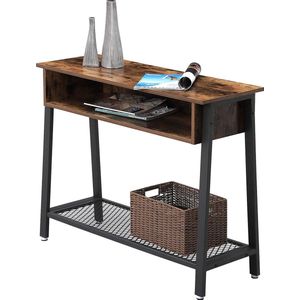 VASAGLE console tafel in industrieel ontwerp | Vintage tafel | Dressoir | Eenvoudig gemonteerd | Leuk in entree, en woonkamer | Vintage houtlook