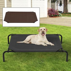Hondenbed - Hondenstretcher - Honden ligbed - Inclusief 2 overtrekhoezen - XL - 110x68cm - Grijs en Koffie
