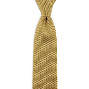 Sir Redman - gebreide stropdas - mosterd - polyester - mosterdgeel