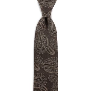 Sir Redman - stropdas - Paddy Paisley bruin - 70% microfiber / 30% wol - bruin / zwart / beige