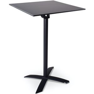 Statafel Helsinki | 70x70cm | opklapbaar | Frame: Zwart | Blad: Japanese pine | Compact outdoor