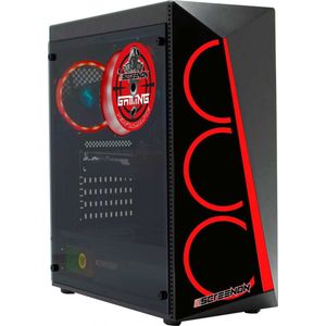 ScreenON - Allround Game Computer Red - Ryzen 5 - RTX 3050 - 16GB - 512GB SSD - Windows 11 Pro + WiFi & Bluetooth