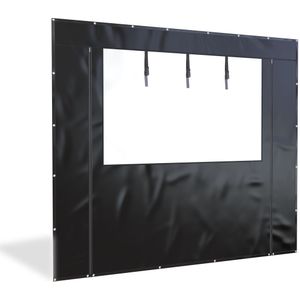 Overkapping zijwand PVC met raam en ritsen | 3 meter breed |  250cm hoog