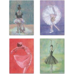 Wenskaarten | Set van 4 | Ballerina's | Illu-Straver