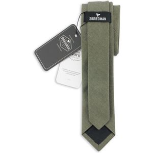 Sir Redman - WORK stropdas groen denim - 55/45% katoen-polyester / Oeko-tex gecertificeerd - legergroen