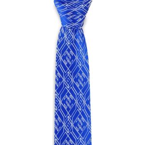 We Love Ties - Stropdas smal The Architect - geweven zuiver zijde - blauw / wit