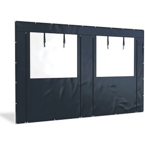 Overkapping zijwand PVC met raam en ritsen | 4 meter breed |  250cm hoog