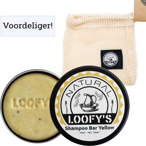 LOOFY'S - Shampoo bar voor vet haar + Zeepzakje + Zeepbakje | zeepblikje | zeephouder - Loofys