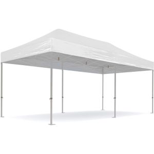 Easy up partytent 3x6m - Professional | PVC gecoat polyester - Wit