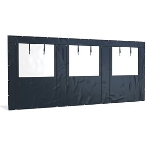 Overkapping zijwand PVC met raam en ritsen | 6 meter breed |  250cm hoog