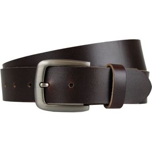 Fana Belts Heren Riemen Donkerbruin - Buffelleer - Taillemaat 105 - Brede Leren Riem - Stevig Leer - Exclusieve heren riemen